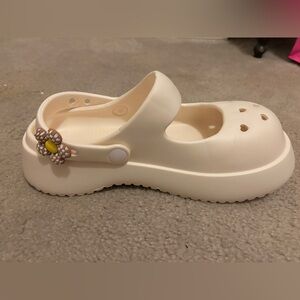 Princess Brand Pink Foam/Rubber Clogs With Checkered Flower Accessory Size 8/9W